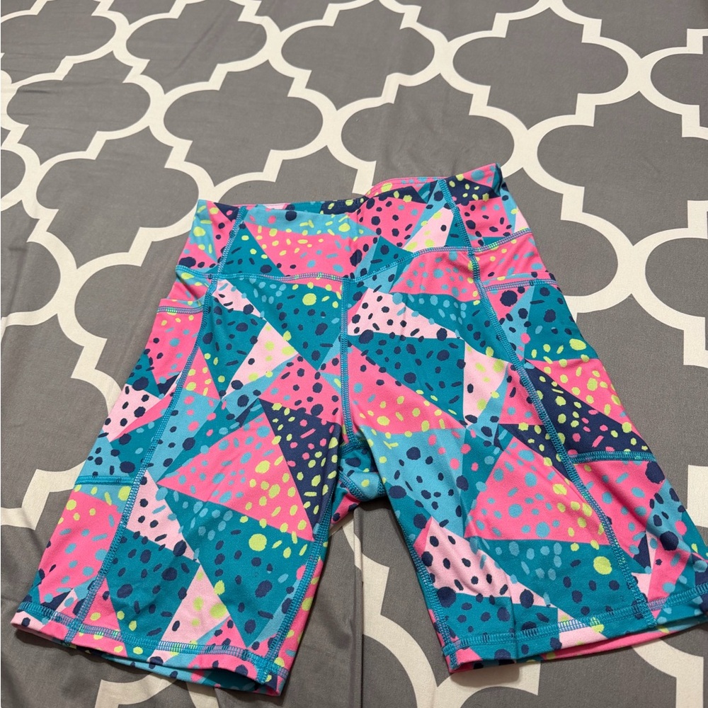 Colorful Geometric Women's Athletic Shorts